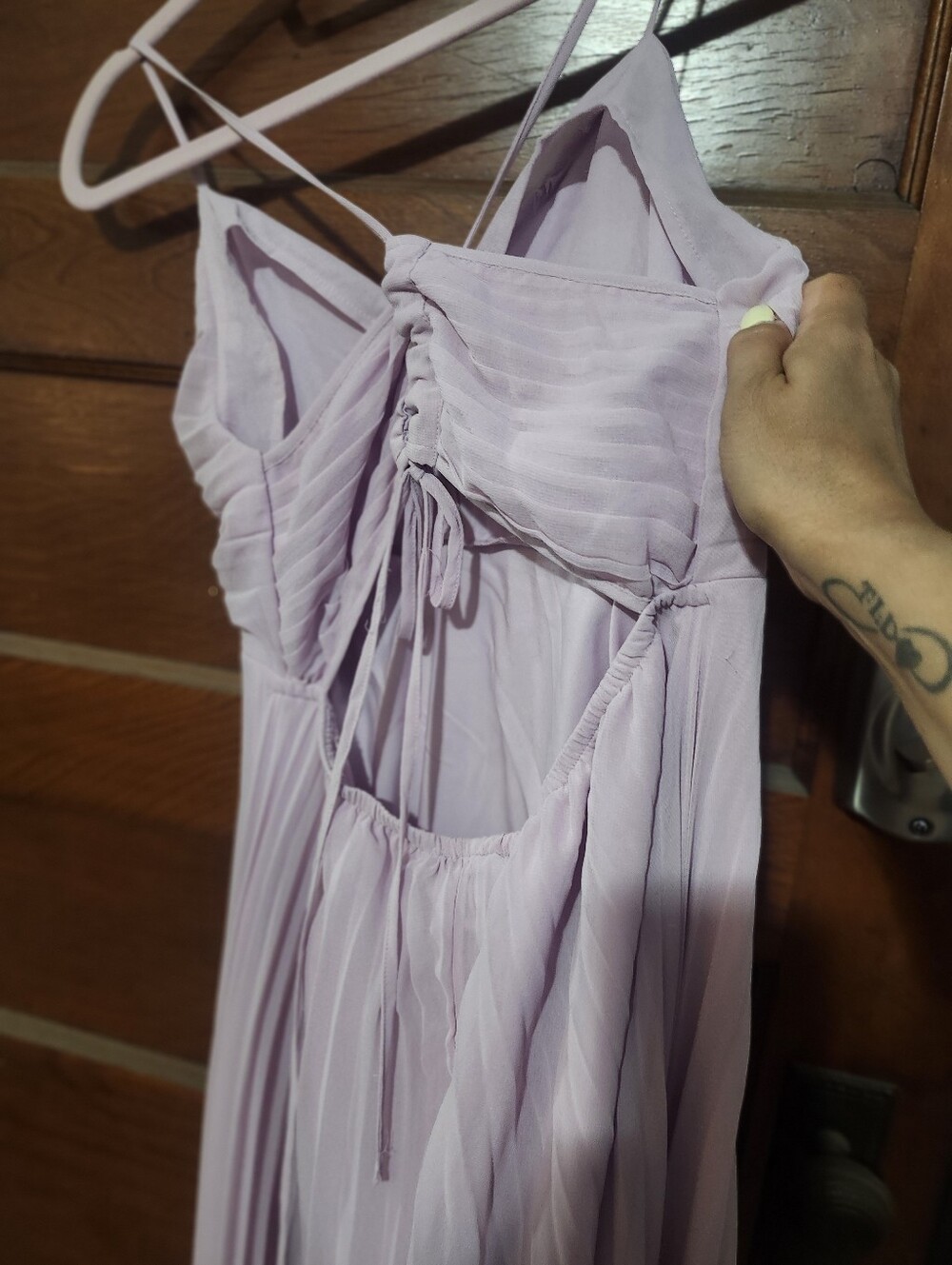 ASOS Lavander Pleated Maxi Dress with Spaghetti Straps - Picture 5 of 6